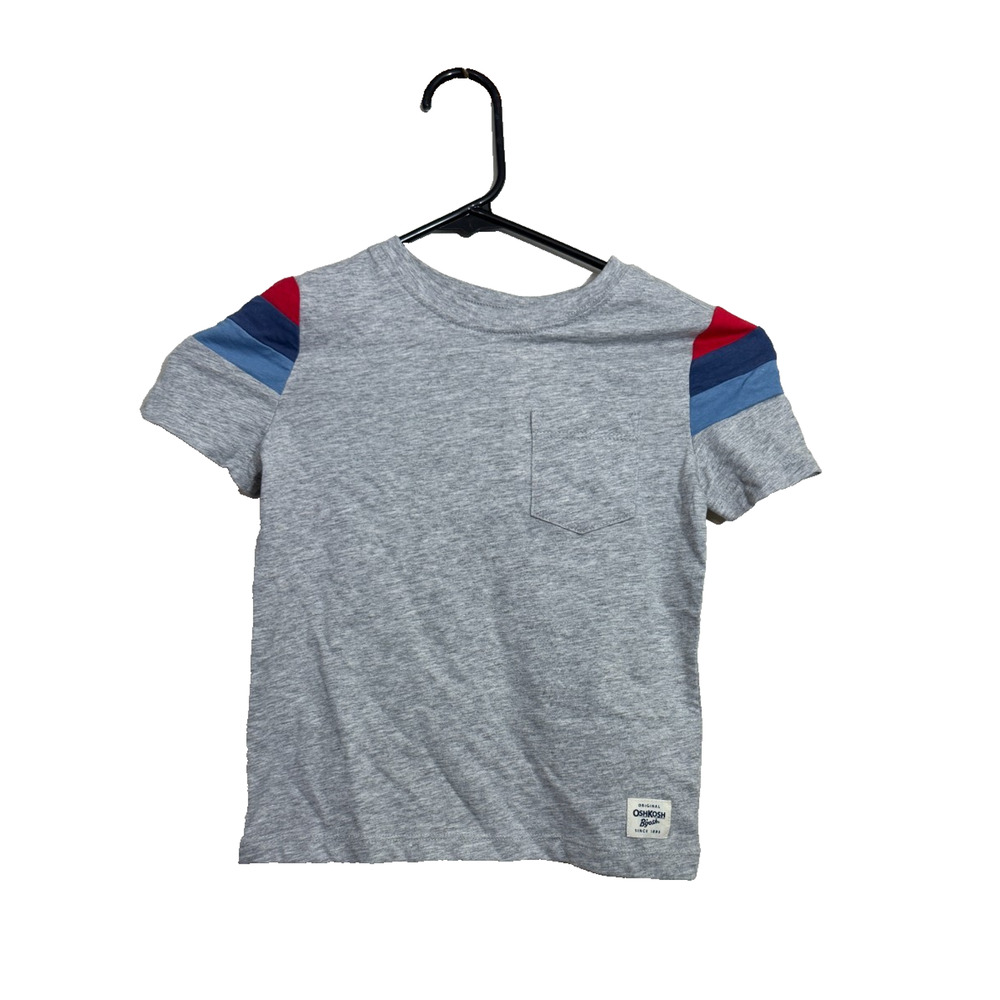 OshKosh B'gosh Toddler Boys' Pocket Short Sleeve T-Shirt Gray 5T NWT